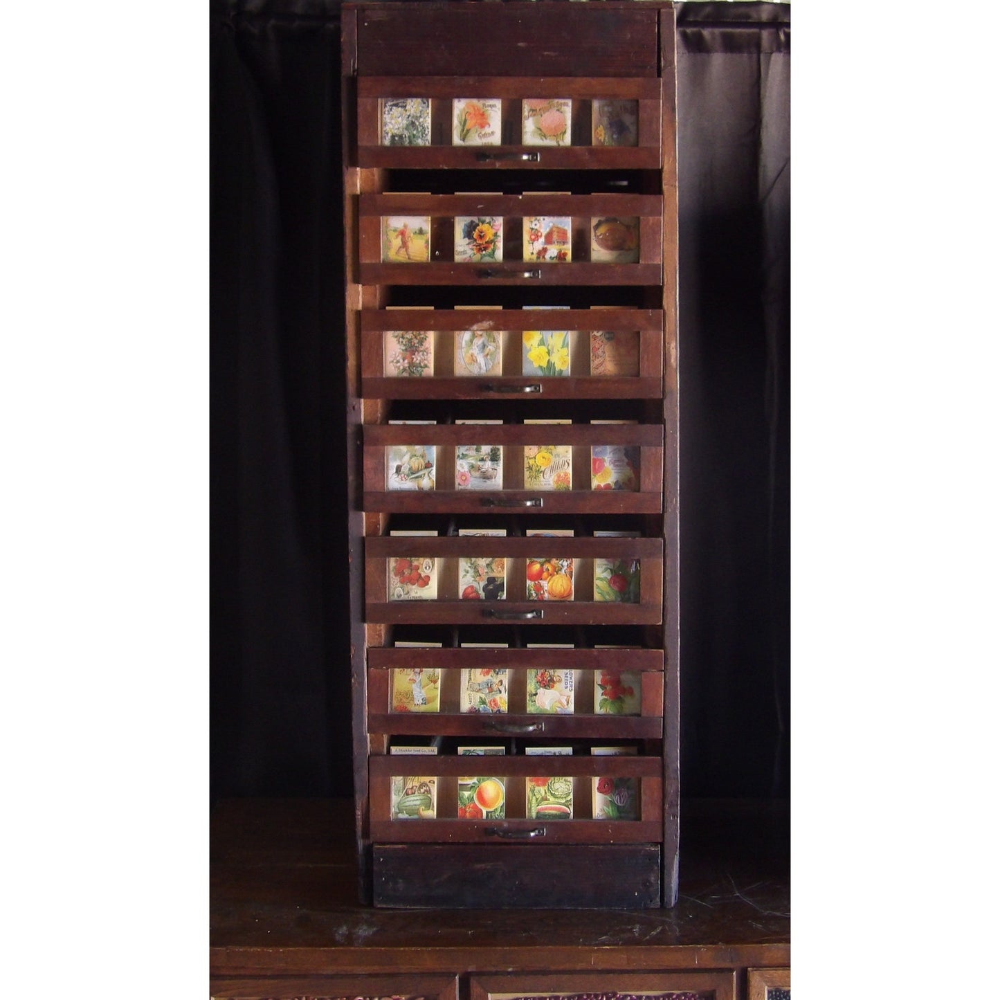 Antique Vintage Country Store General Gordon Van Tine Seed Display Cabinet Hobby Crafting Storage Kitchen Decor
