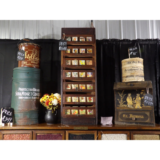 Antique Vintage Country Store General Gordon Van Tine Seed Display Cabinet Hobby Crafting Storage Kitchen Decor