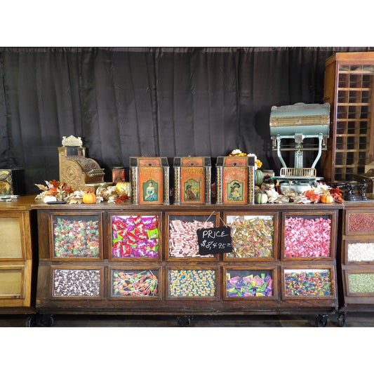 Antique set of Country Store Tins Bins General Mercantile Tea Coffee Large Size
