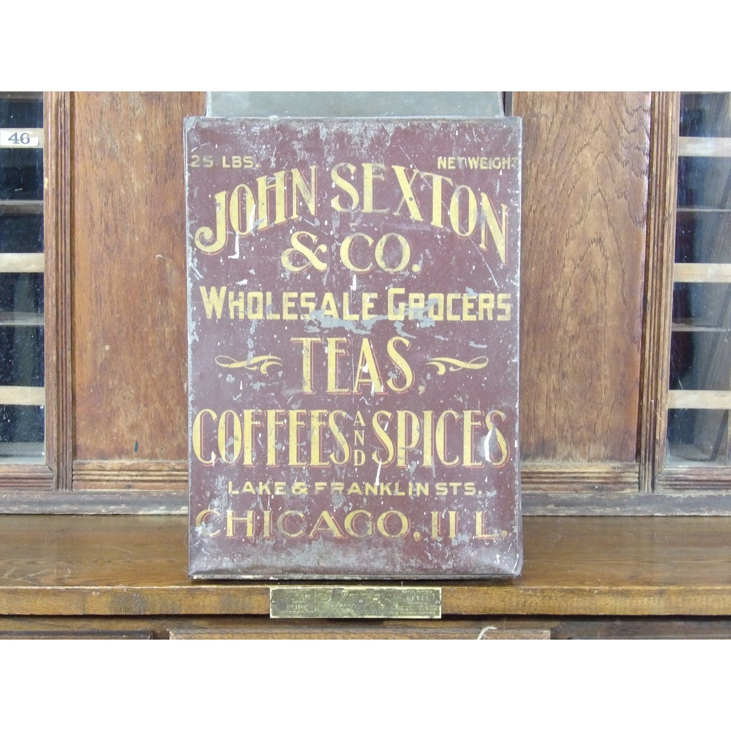 Country Store Antique Tin Bin Coffee Tea Spice General Store