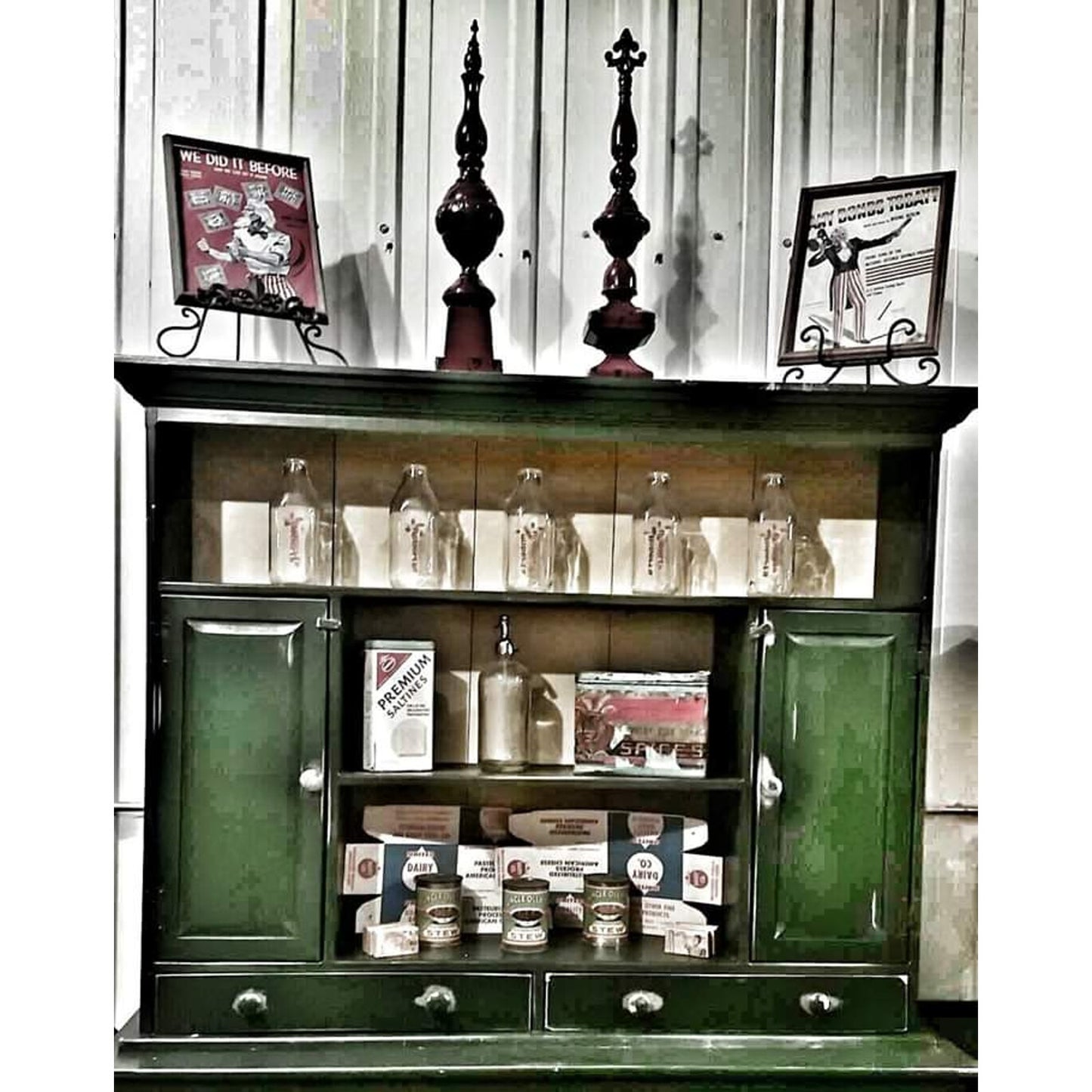 Farmhouse Cupboard Hutch Cabinet Display